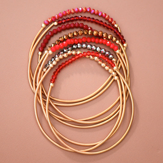 Boho Layered Spring Coil Guitar String Bracelet Set - 8197