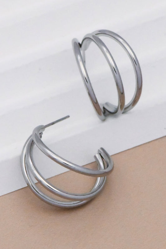 SS-E65-S0OX3T7133 -Non-tarnish Stainless Steel Earrings