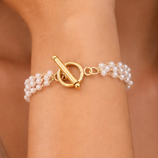 18K Gold Plated Waterproof Stainless Steel Chain Bracelet - 7561