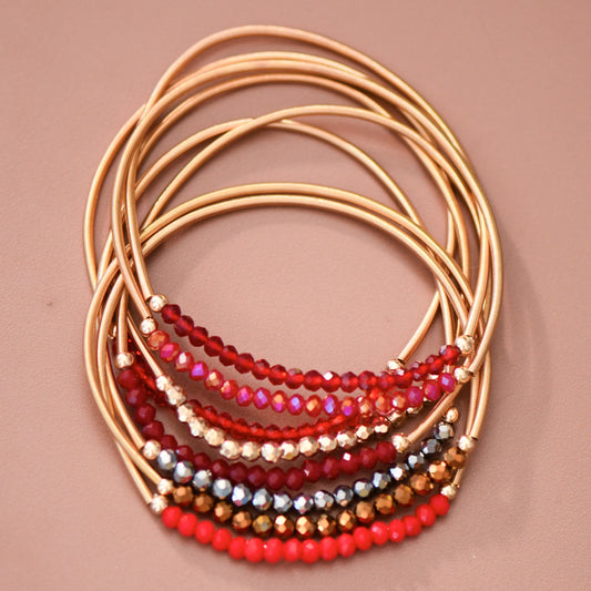 Boho Layered Spring Coil Guitar String Bracelet Set - 8197