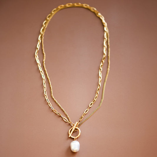18K Gold PVD Plated Waterproof Stainless Steel Chain Necklace - 6860