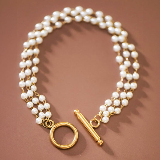 18K Gold Plated Waterproof Stainless Steel Chain Bracelet - 7561