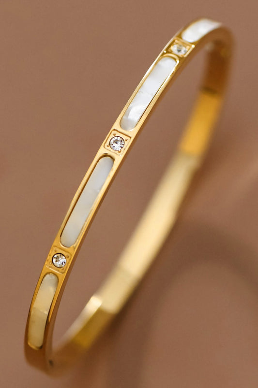 18K Gold Plated Waterproof Stainless Steel Bangle - 7604