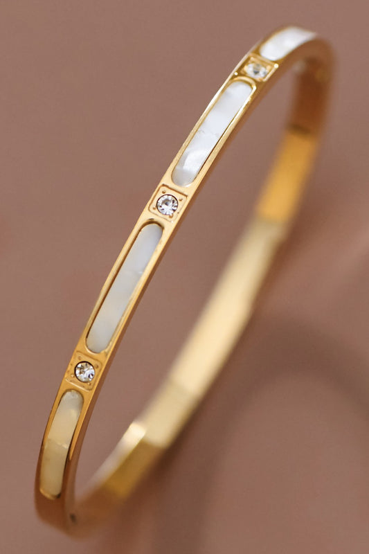 18K Gold Plated Waterproof Stainless Steel Bangle - 7604