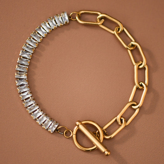 18K Gold PVD Plated Stainless Steel Toggle Chain Bracelet – 8019