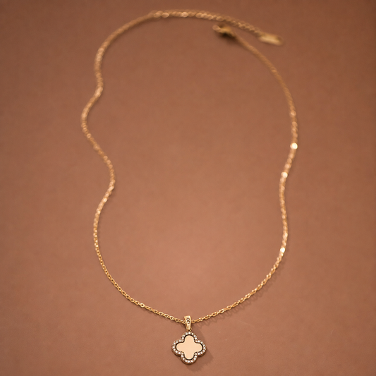 18K Gold PVD Plated Stainless Steel Floral Necklace – 7973