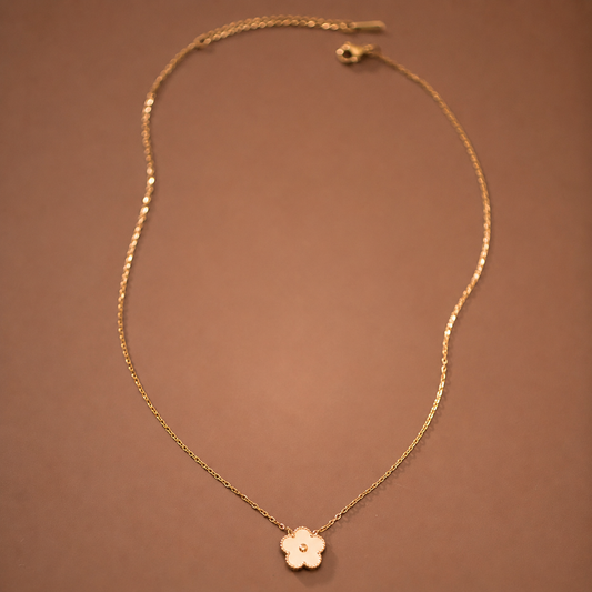 18K Gold Plated Stainless Steel Floral Necklace – 7958